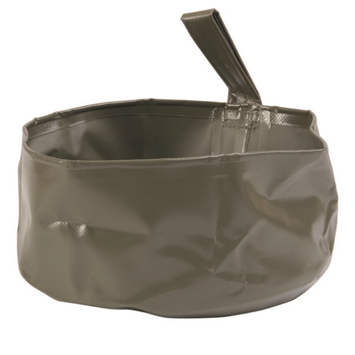 Mil-Tec Hopfällbar PVC-tvättställ 5L Camping Vandring Utomhus hopfällbar skål Oliv