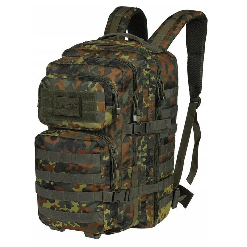 Mil-Tec U.S. Assault Trekking Ruckssack Stor 36L ryggsäck Flecktarn Daypack Väska