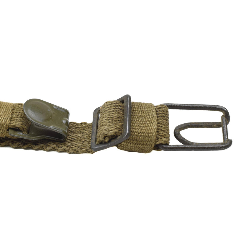 Original tjeckisk armé y-rem duk & läder hängslen sele axel