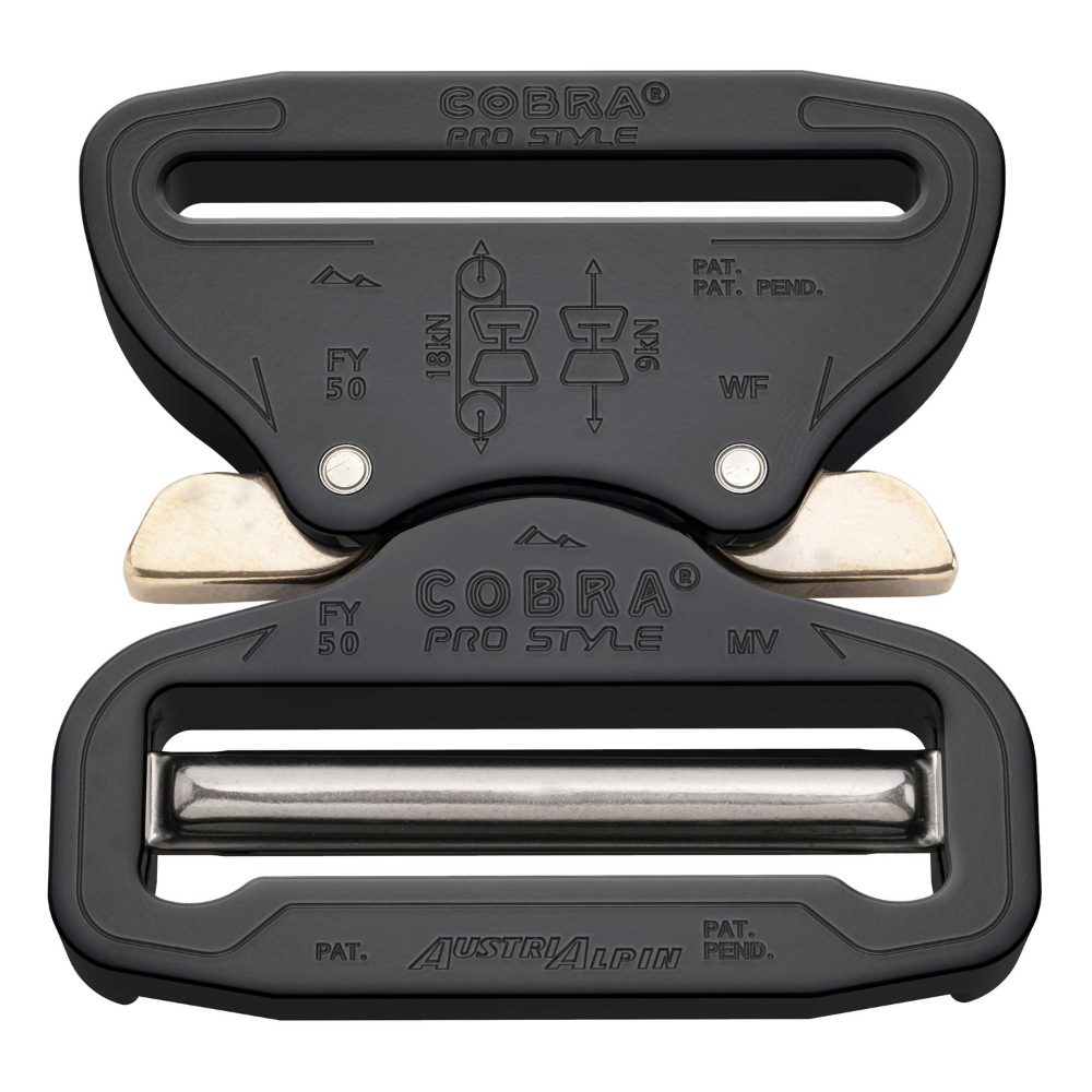 AustriAlpin Cobra Pro Style 50 mm spännbälte XL Trigger Release Tabs Svart