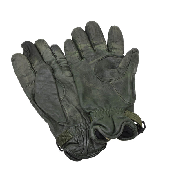 Original British Military Mk II läderhandskar fodrade mörkgrön handskydd
