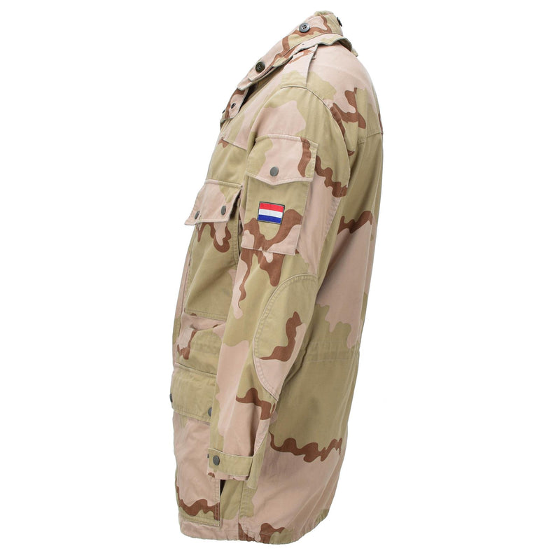 Original Dutch Military Field Coat Justerbara manschetter Hemline Desert Camo