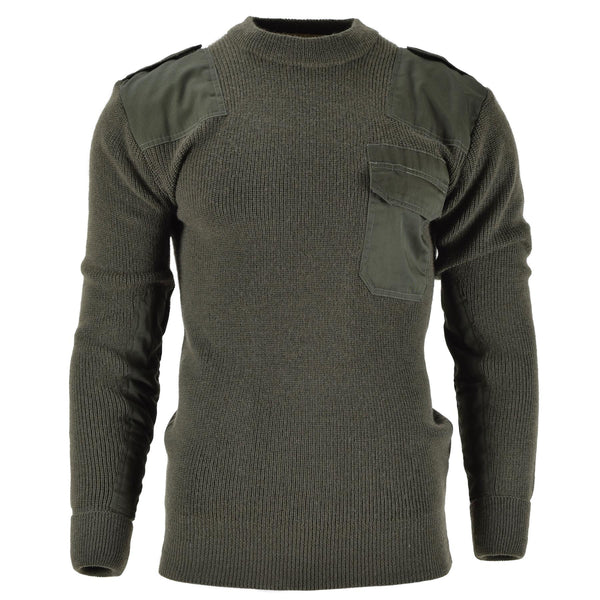 Mil-tec varumärke män tröja tyska pullover commando jumper oliv od tröja ull