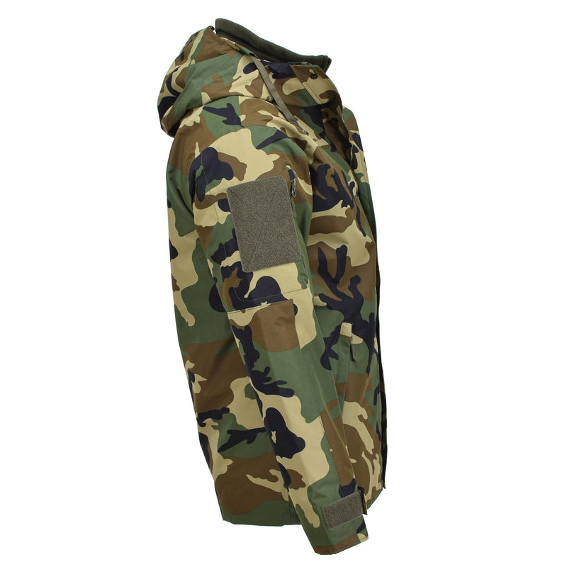 Mil-tec militär stil gen II fodrad vinterjacka skogskamo mjuk skal parka