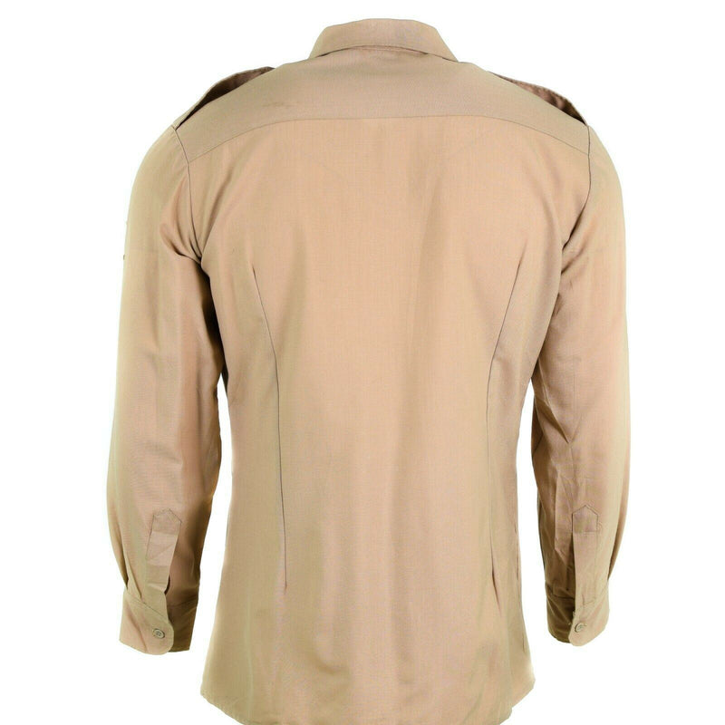 Äkta franska arméskjorta trötthet död stock chino khaki militär poly ull ny