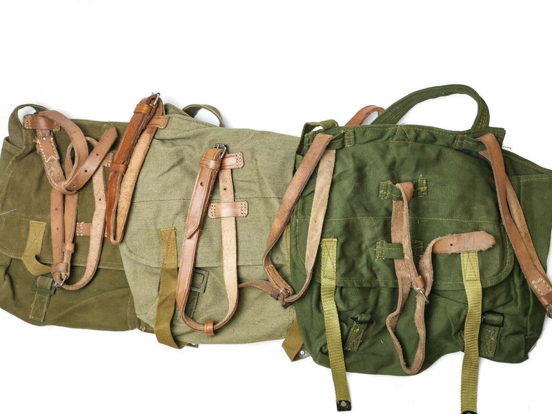 Äkta rumänska armébrödpåse militäröverskott olivduk Haversack od