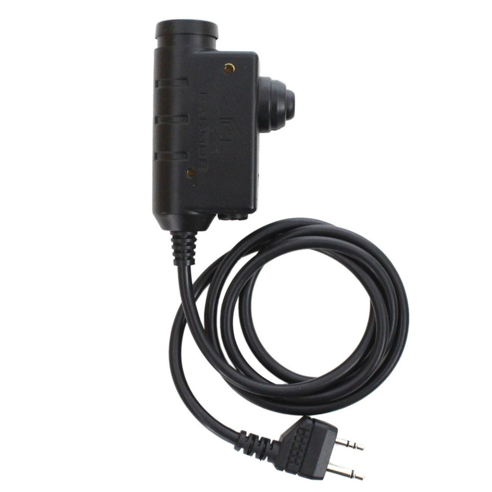 Earmor M52 PTT Adapter Midland 2 Pin Wired Tactical Headset Kabel Svart