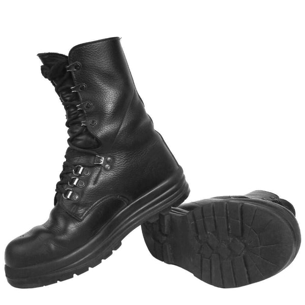 Original Swiss Army KS90 Field Troop Boots Black Leather Military Footwear Issue