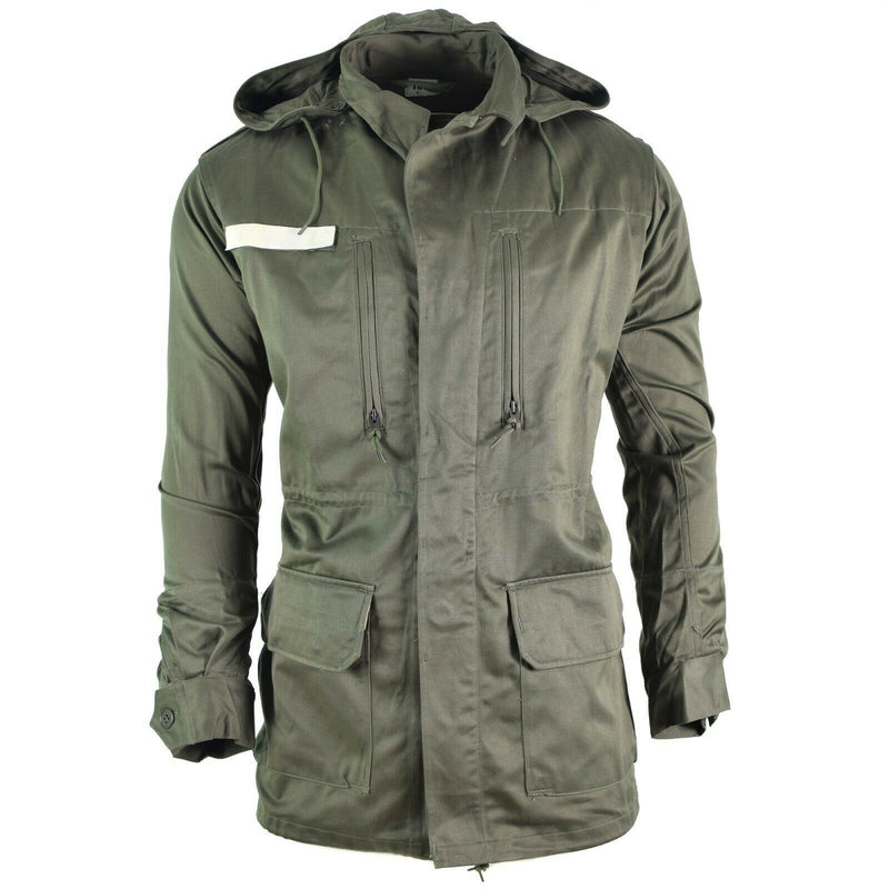 Original French Army Olive OD Jacket Trötthet Combat Military Hooded Parka Sateen