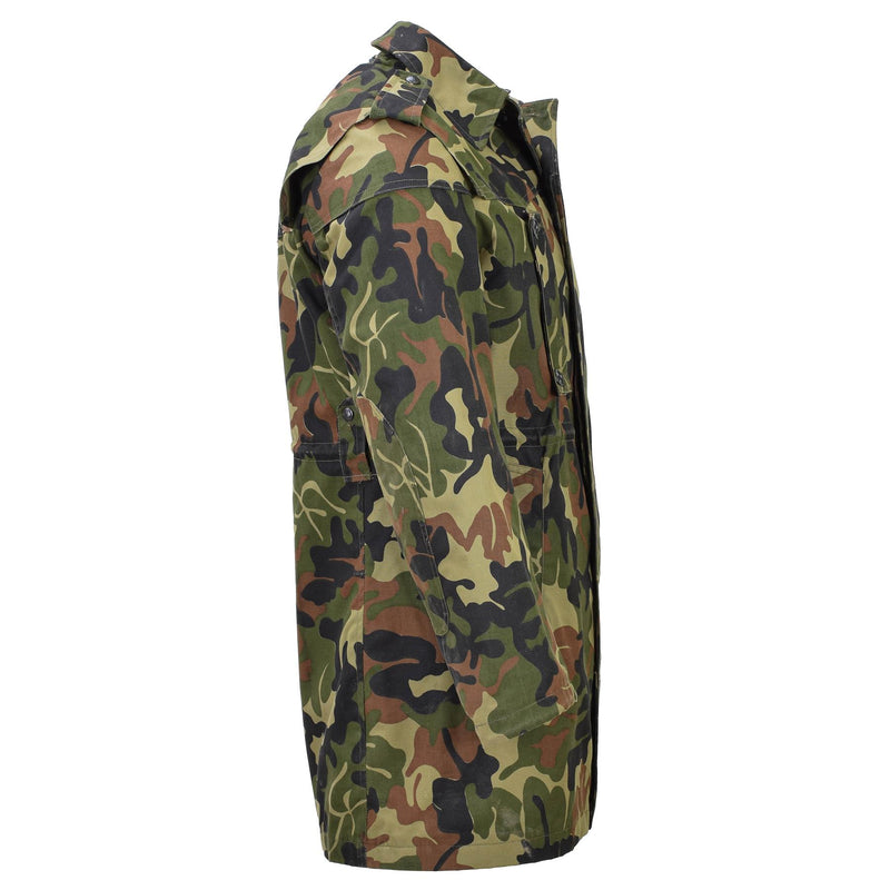 Original rumänska militär parka m93 camo blad huva långjacka taktisk ny