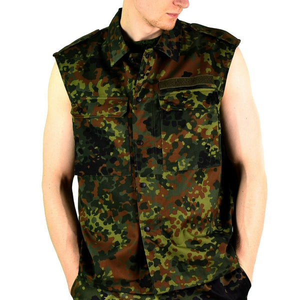 Original tysk armé väst dragkedja flecktarn camo taktisk strid bw armé fråga