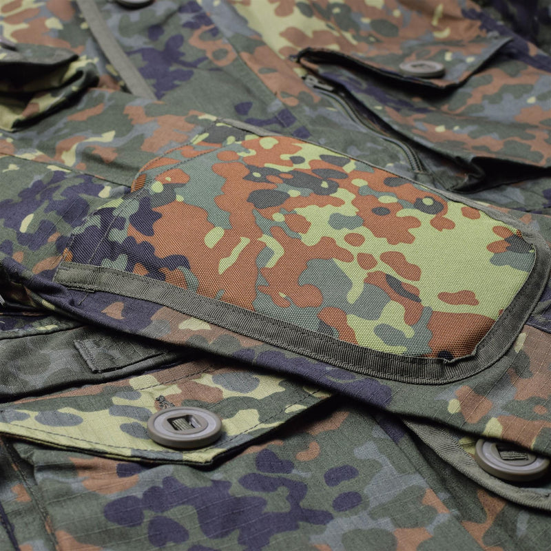 Mil-Tec Brand Jacket Ripstop Smock German Army Flecktarn Camo Parka herrkläder