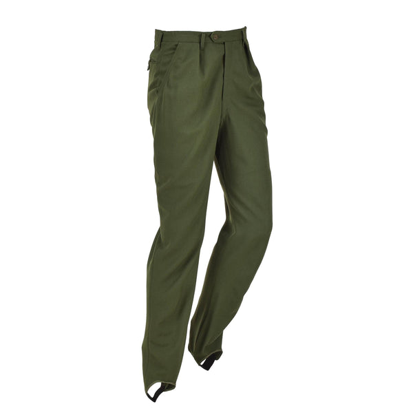 Original svenska militära formella byxor Grön veckad front stigbyxor nya