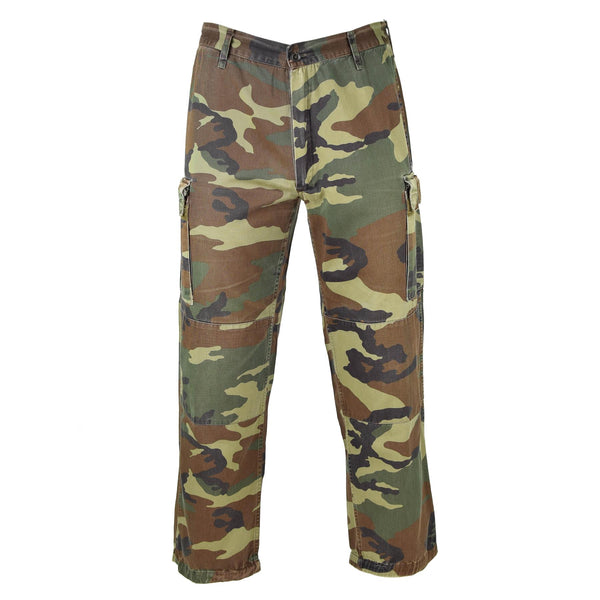 Äkta italienska armébyxor Nato Combat Cotton Woodland Camouflage Field Trousers