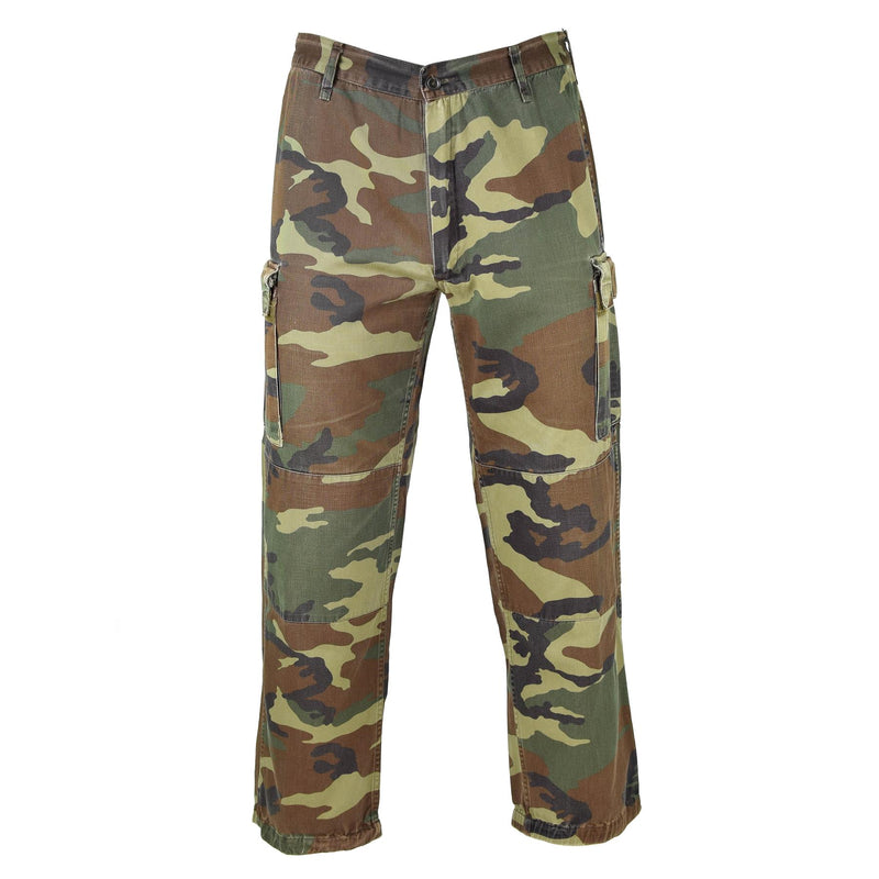 Äkta italienska armébyxor Nato Combat Cotton Woodland Camouflage Field Trousers
