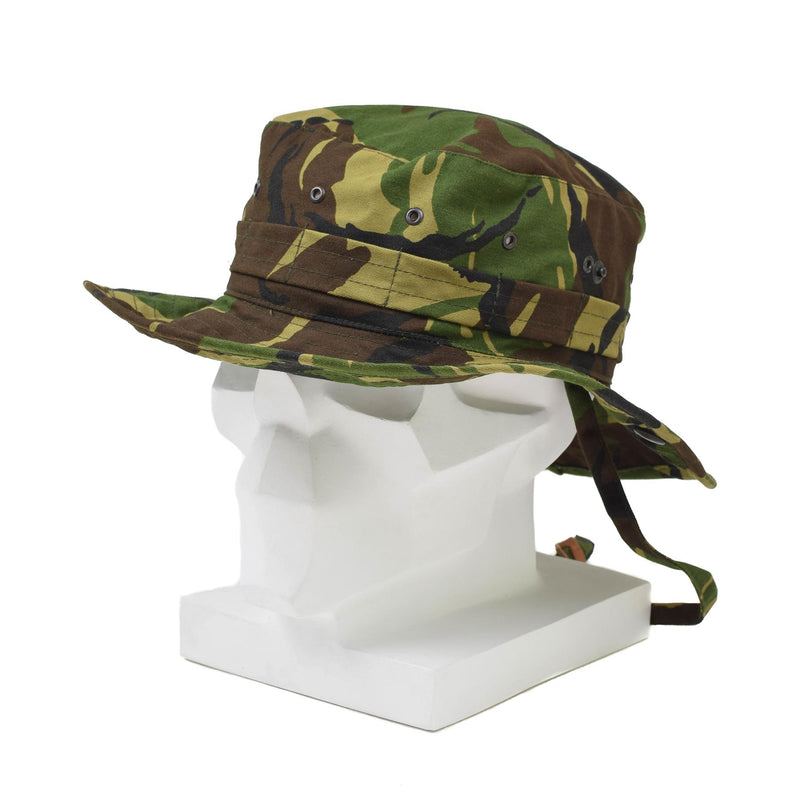 Äkta holländska militär boonie hatt dpm camo panama hatt hals klaff bred grim ny