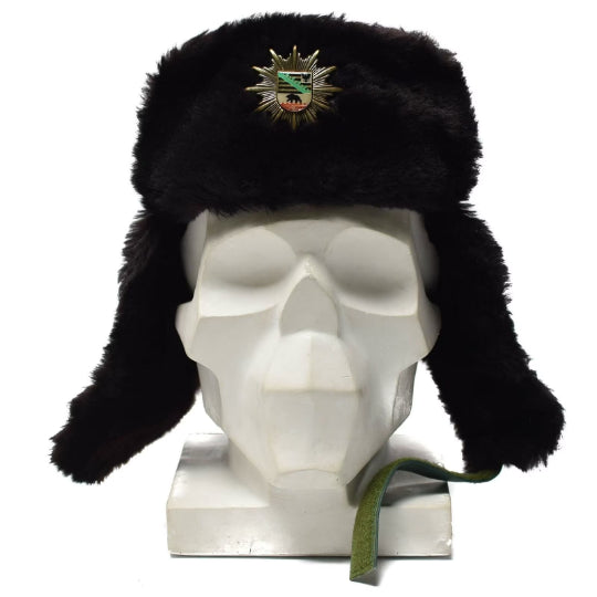 Original tysk polis varm vinterhatt kallt väder faux päls ushanka märke nytt