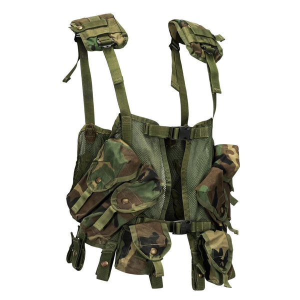 Original U.S. Military Tactical Vest Combat Woodland Magazine Grenade Pouches