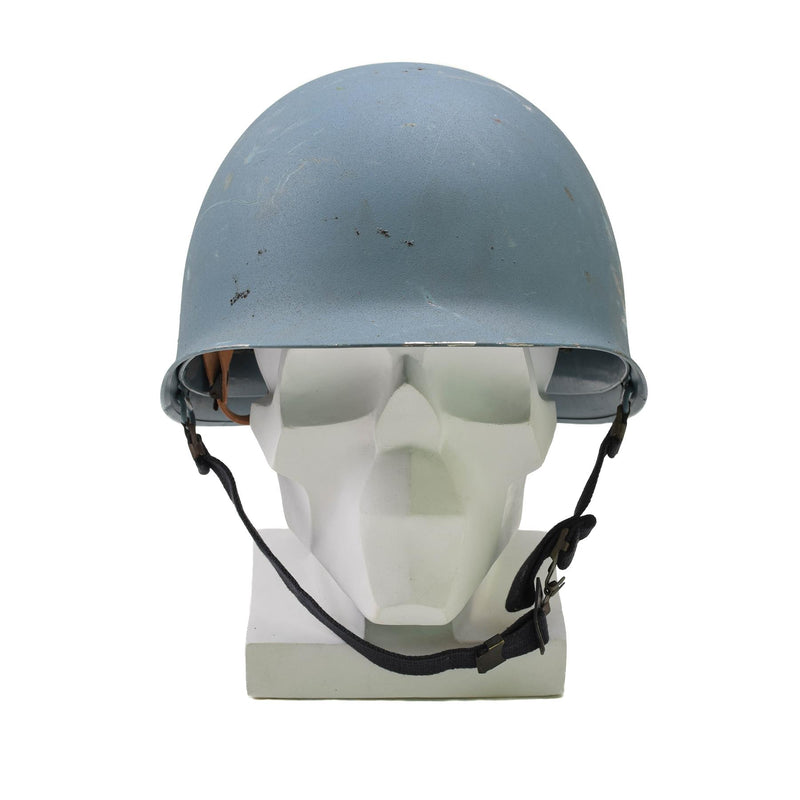 Original militär belgisk stålhjälm M51 Taktisk strid Inre PVC -ljusblå