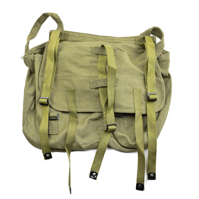 Äkta rumänska armébrödpåse militäröverskott olivduk haversack od ny