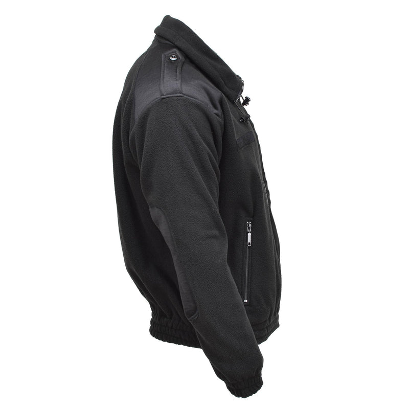 Mil-tec armé stil fleece pullover kall väderjacka sportkläder tröja svart