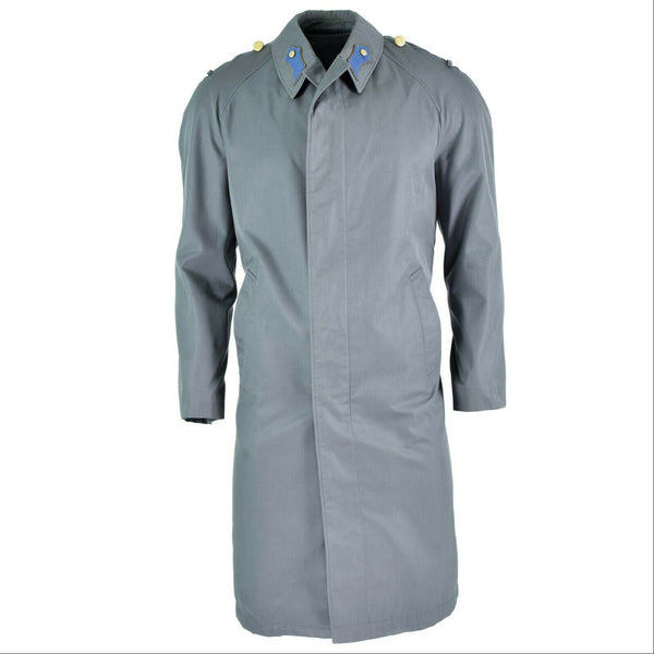 Äkta österrikiska armérock trenchcoat militär fråga lång grå jacka