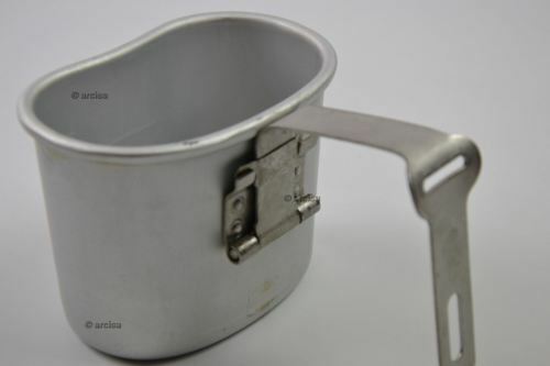 Original belgisk armé kantin cup mugg mess aluminium pot bushcraft som oss m1910