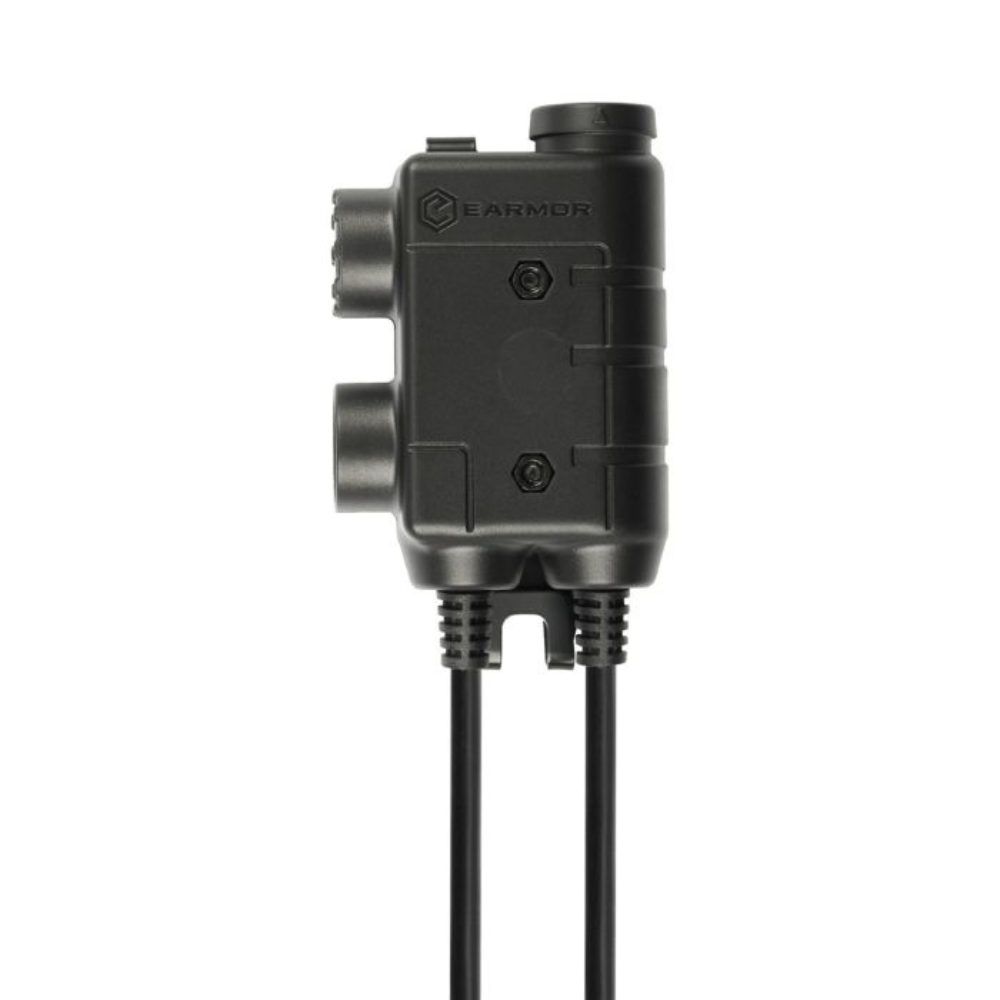 Earmor Dual PTT Adapter Kenwood Baofeng 2 Pin Wired Tactical Headset Svart