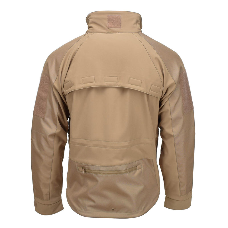 Mil-tec vindtät vandringsjacka Soft Shell Stormproof Zips Fleece Liner Coyote