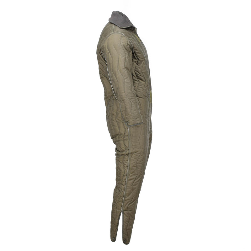 Original tysk militär täckning quiltad foder vinter jumpsuit foder oliv ny