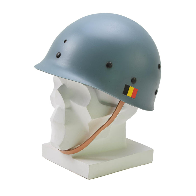 Original militär belgisk stålhjälm M51 Taktisk strid Inre PVC -ljusblå