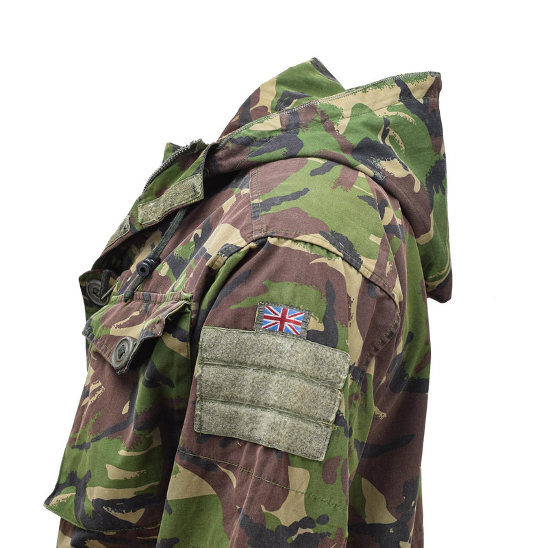 Äkta brittiska militära stridssmockfältjacka huva vindtät dpm camo