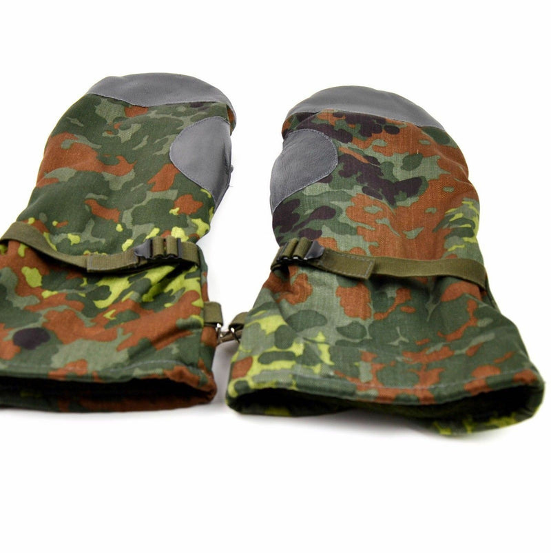 Original tyska armén flecktarn camo mittens bw militär fråga stridshandskar