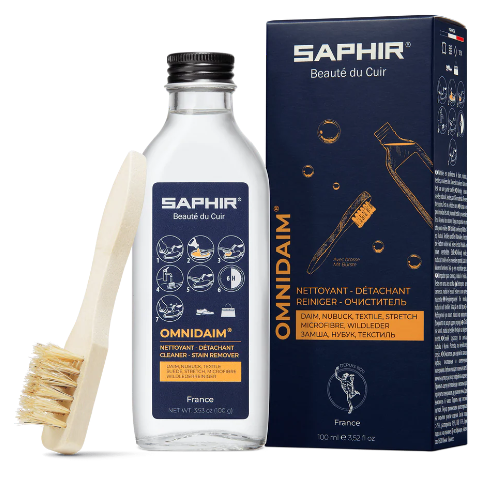 Saphir Omnidaim Mocka Nubuck Skorengöring 100ml Neutral borste ingår
