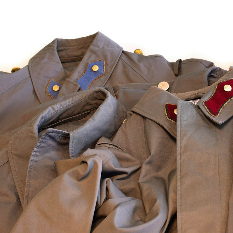 Äkta österrikiska armérock trenchcoat militär fråga lång grå jacka