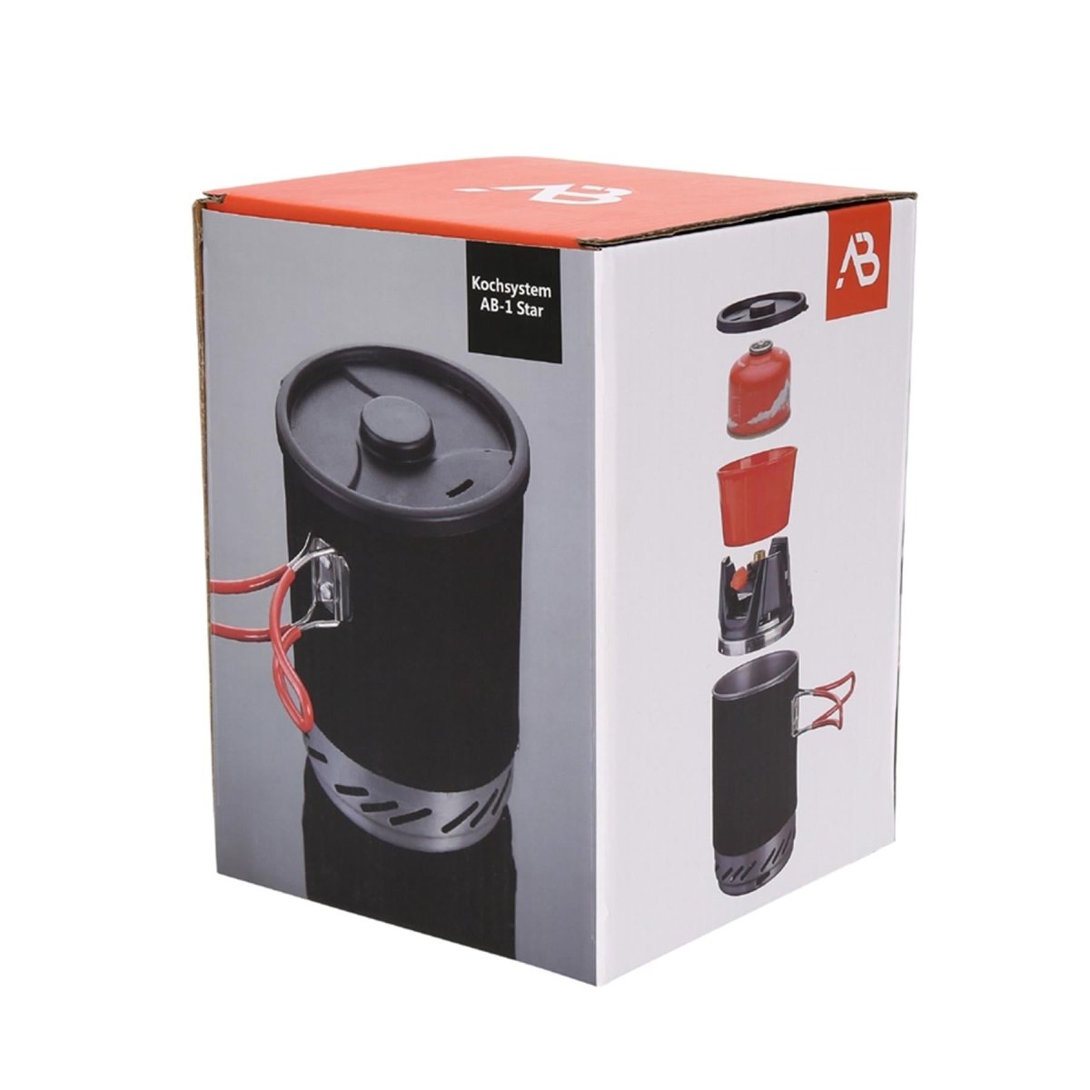 A.blochl AB-1 camping spis system matlagning set vandring kruka flytande gas brännare ny