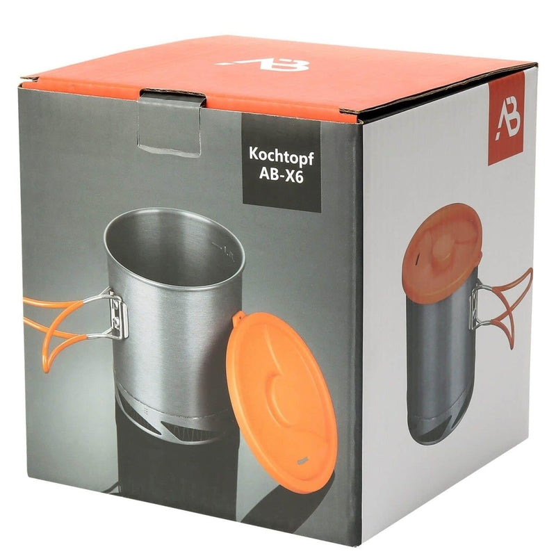 A.Blochl AB - X6 1liter pot camping hiking trekking fast heating aluminum gray NEW - GoMilitar