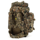 A.Blochl large 80L flecktarn camouflage tactical backpack with padded straps, hip belt, D-rings, and Molle loops for outdoor and military use