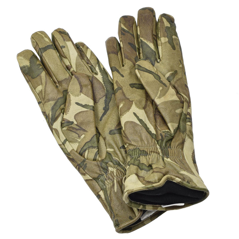 Äkta brittiska MK II Combat Leather Gloves MTP Camouflage Warm -fodrade handskar
