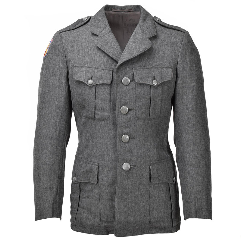 Äkta danska enhetliga jacka Army Grey Military Surplus Uniform Dress Officer