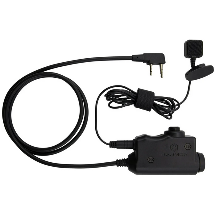 Earmor M52-KEN PTT Adapter Kenwood Baofeng Radio Headset Tactical Black