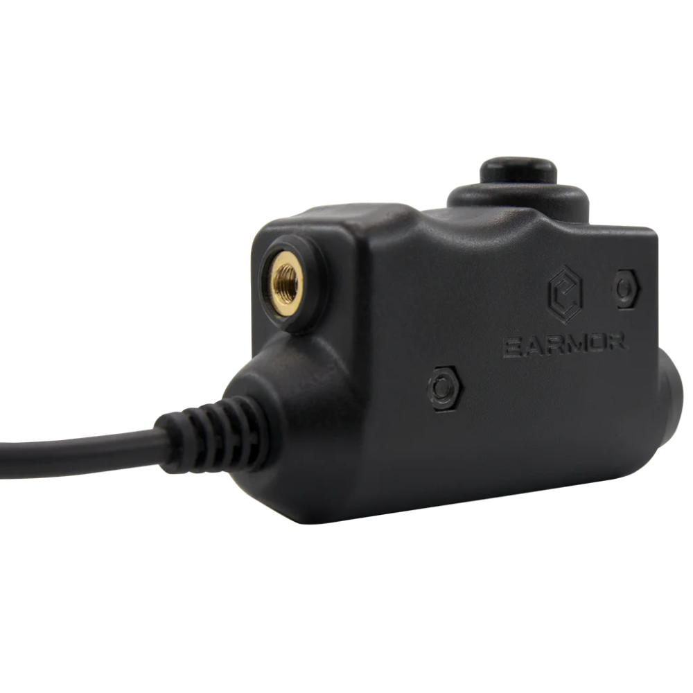 EARMOR M51 PTT kommunikationsadapter Kenwood 2-stifts radiokontakt Svart