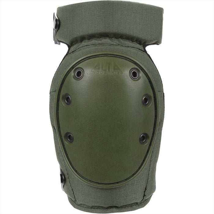 AltaCONTOUR tactical knee pad with long hard cap and ergonomic olive contour shape for protection and comfort