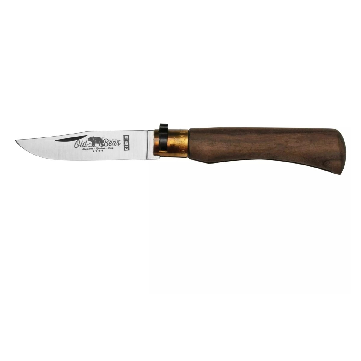 Antonini Old Bear Fickkniv 8cm Carbon C67 Blade Valnöt Wood Handtag