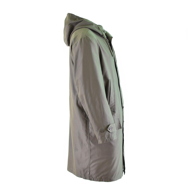 Äkta tyska armé parka oliv militär överskott jacka lång kappa od vintage ny