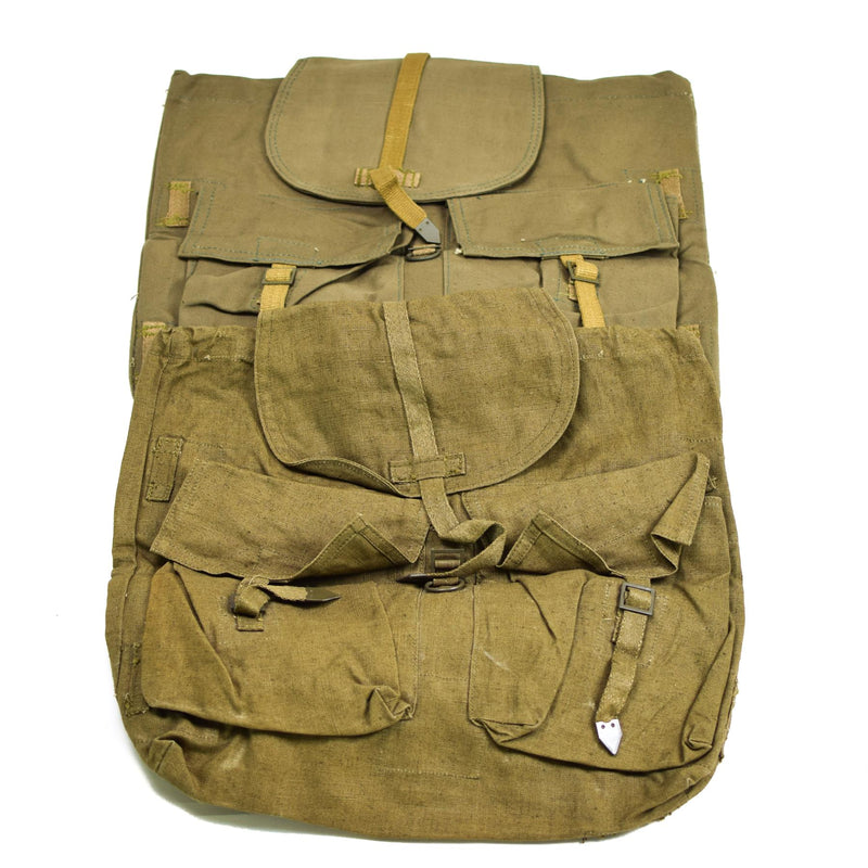 Original tjeckisk armé vintage ryggsäck med y remmar hängslen m60 canvas väska ny