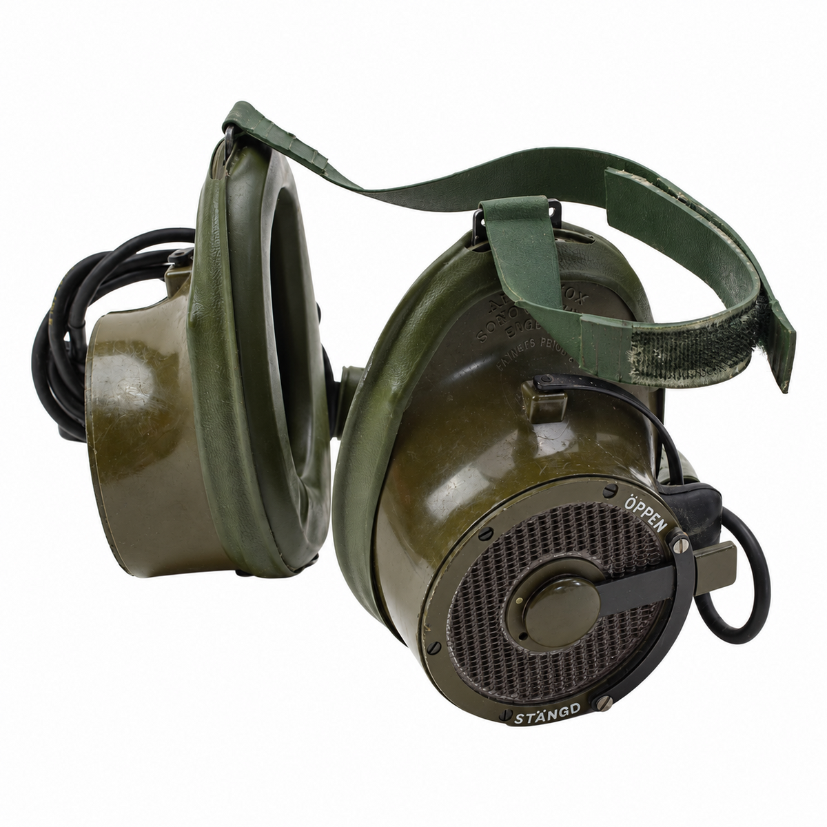Original brittisk militär Amplivox Aviation Communications Headset Set Vintage