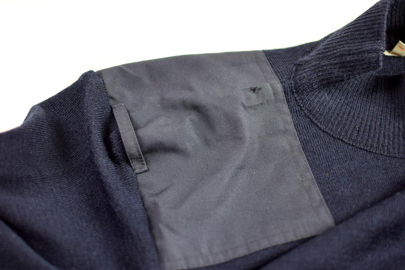 Äkta holländska arméns pullover blå jumper militär tröja rund halsoffiser
