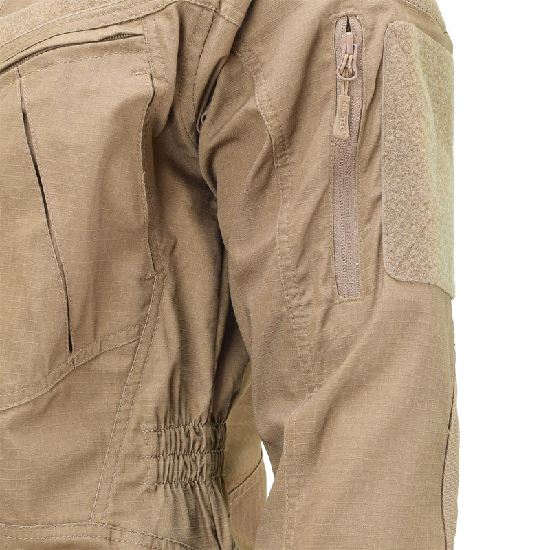 Mil-Tec Brand Military Style Ripstop Dark Coyote Combat Troops Jacket Chimera