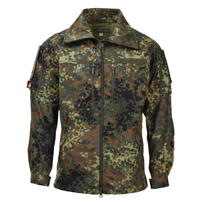Leo Kohler Army Tactical Flectarn Camo Jacket dragkedja fältet Combat justerbar